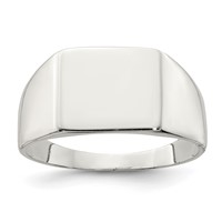 Sterling Silver 11x 12mm Closed Back Signet Ring view 1