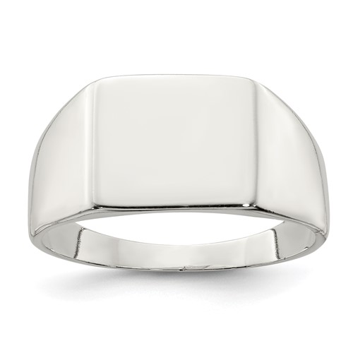 Sterling Silver 11x 12mm Closed Back Signet Ring