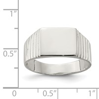 Sterling Silver 10x12mm Open Back Signet Ring view 4