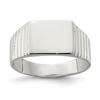 Sterling Silver 10x12mm Open Back Signet Ring view 1