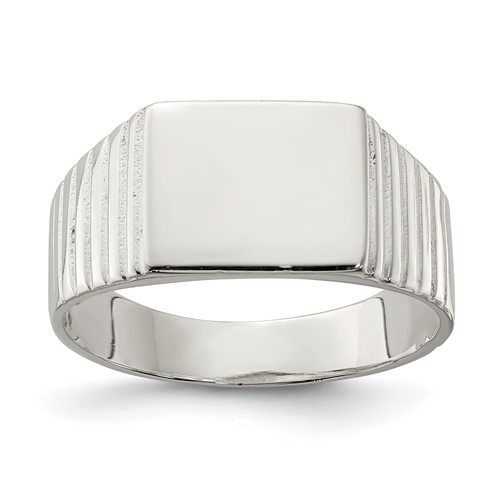 Sterling Silver 10x 12mm Open Back Signet Ring