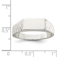 Sterling Silver 6x 11mm Open Back Signet Ring view 4