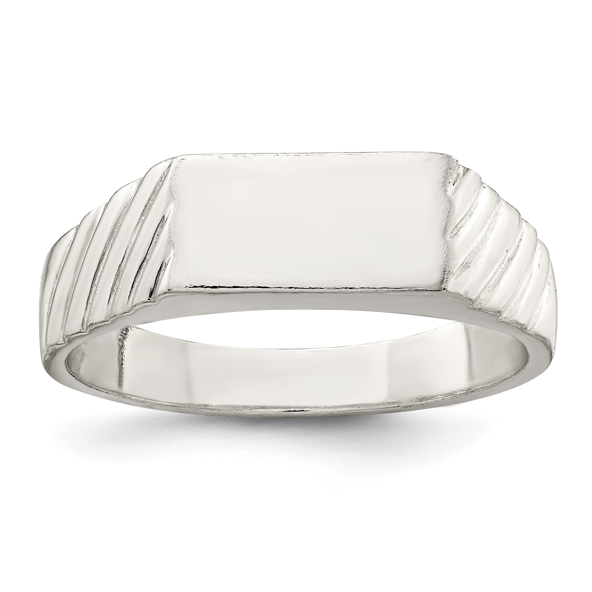 Sterling Silver 6x11mm Open Back Signet Ring (QR2449-10)