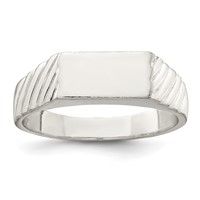 Sterling Silver 6x 11mm Open Back Signet Ring view 1