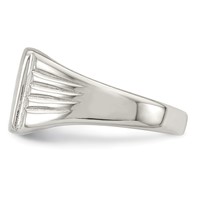 Sterling Silver 11x 11mm Open Back Signet Ring view 3