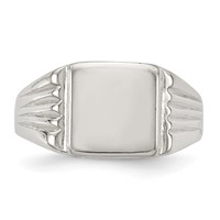 Sterling Silver 11x 11mm Open Back Signet Ring view 5