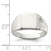 Sterling Silver 11x 11mm Open Back Signet Ring view 4