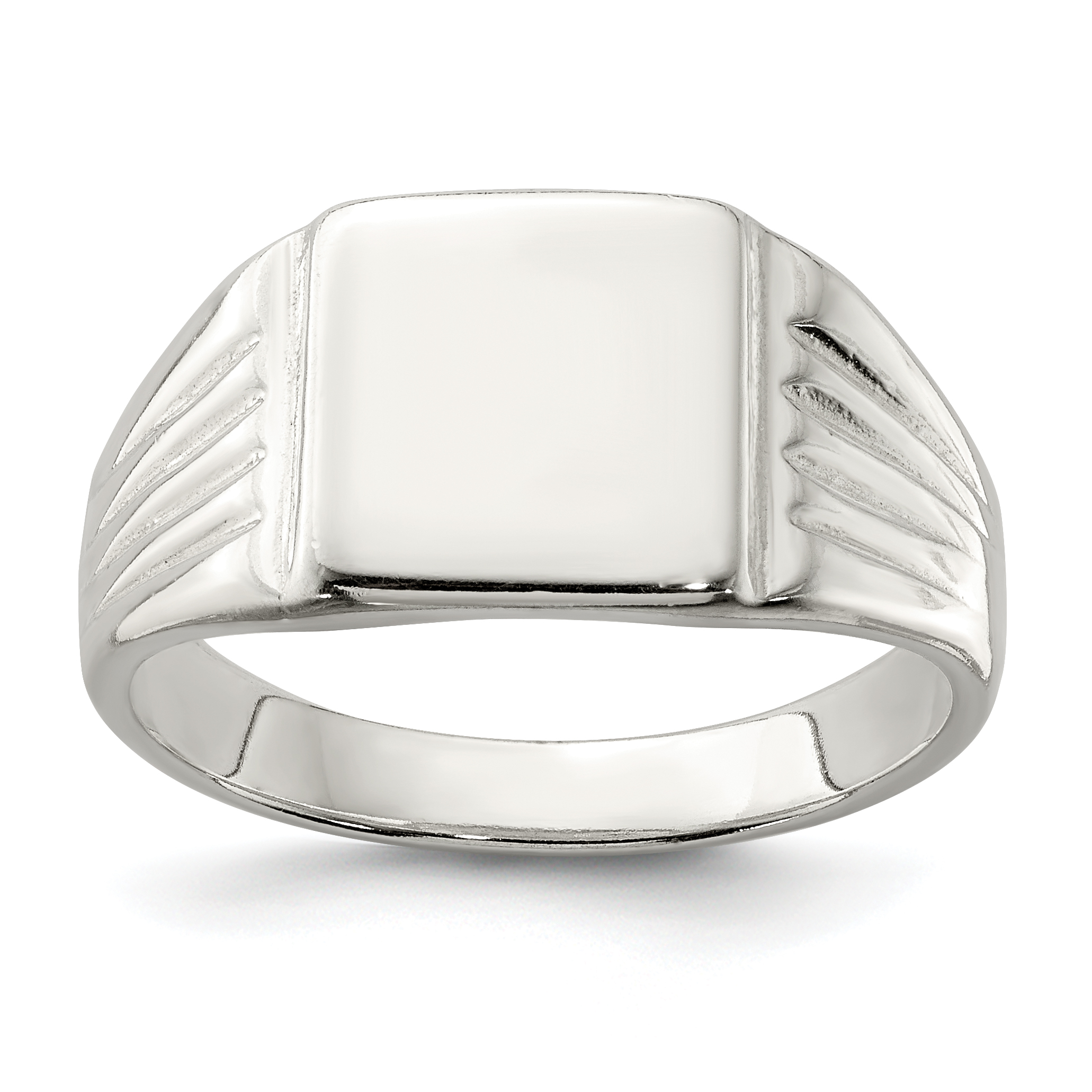 Sterling Silver 11x11mm Open Back Signet Ring (QR2452-9)