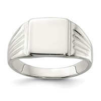 Sterling Silver 11x 11mm Open Back Signet Ring view 1