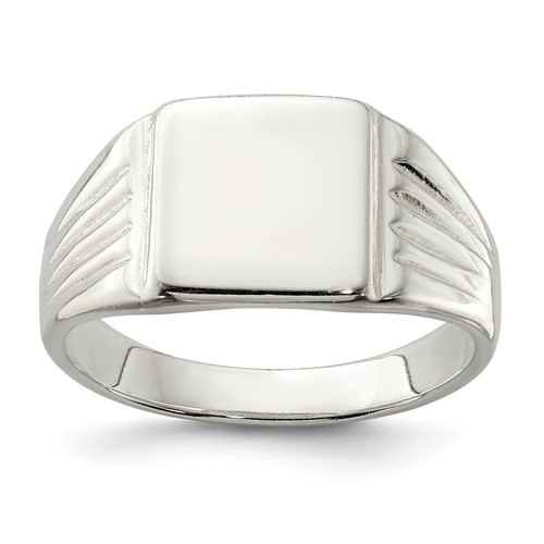 Sterling Silver 11x 11mm Open Back Signet Ring