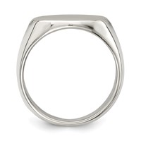 Sterling Silver 12x17mm Closed Back Signet Ring view 2