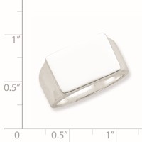 Sterling Silver 12x17mm Closed Back Signet Ring view 4