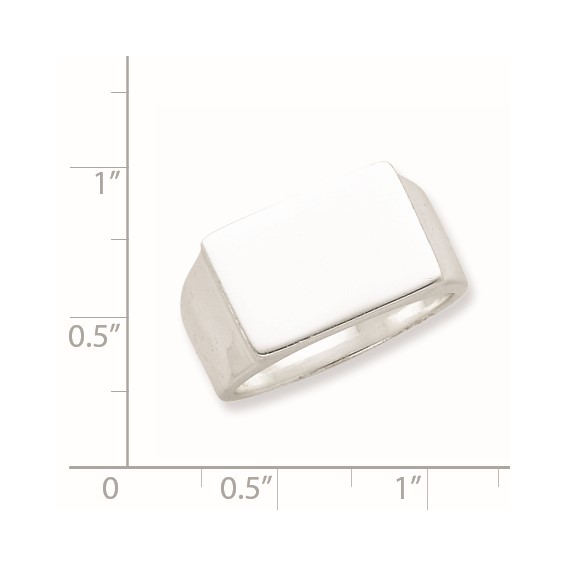 Sterling Silver 12x17mm Closed Back Signet Ring
