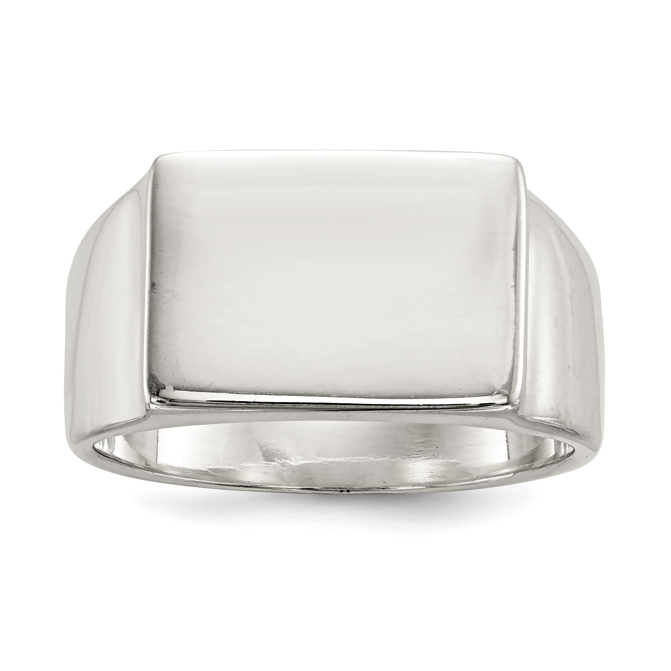 Sterling Silver 12x17mm Closed Back Signet Ring (QR2453-11)