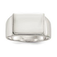 Sterling Silver 12x17mm Closed Back Signet Ring view 1