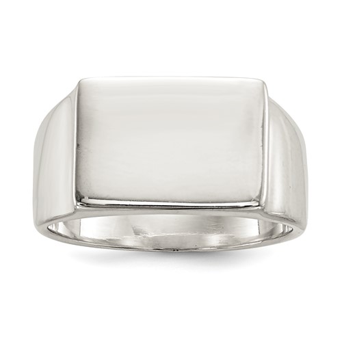 Sterling Silver 12x 17mm Closed Back Signet Ring