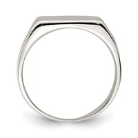 Sterling Silver 12x14mm Closed Back Signet Ring view 2