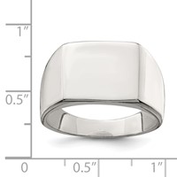 Sterling Silver 12x14mm Closed Back Signet Ring view 4