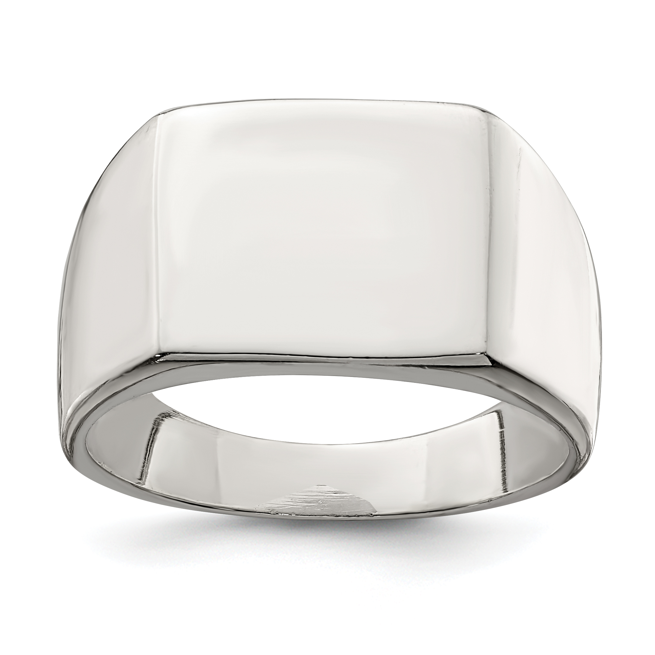 Sterling Silver 12x14mm Closed Back Signet Ring (QR2454-10)