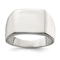 Sterling Silver 12x14mm Closed Back Signet Ring view 1