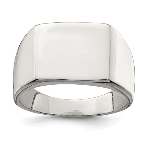 Sterling Silver 12x 14mm Closed Back Signet Ring