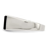 Sterling Silver Rhodium-plated Onyx & CZ Ring view 4