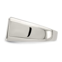 Sterling Silver Rhodium-plated Men's Onyx Ring view 4