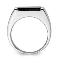 Sterling Silver Rhodium-plated Men's Onyx Ring view 2