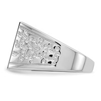 Sterling Silver Rhodium-plated Men's Onyx Ring view 4