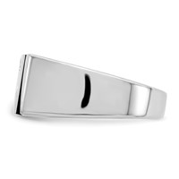Sterling Silver Rhodium-plated Men's CZ and Onyx Ring view 4