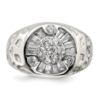 Sterling Silver Men's CZ Ring view 5