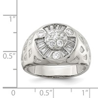 Sterling Silver Men's CZ Ring view 3