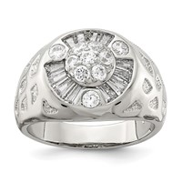 Sterling Silver Men's CZ Ring view 1