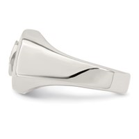 Sterling Silver Rhodium-plated Men's CZ Ring view 4