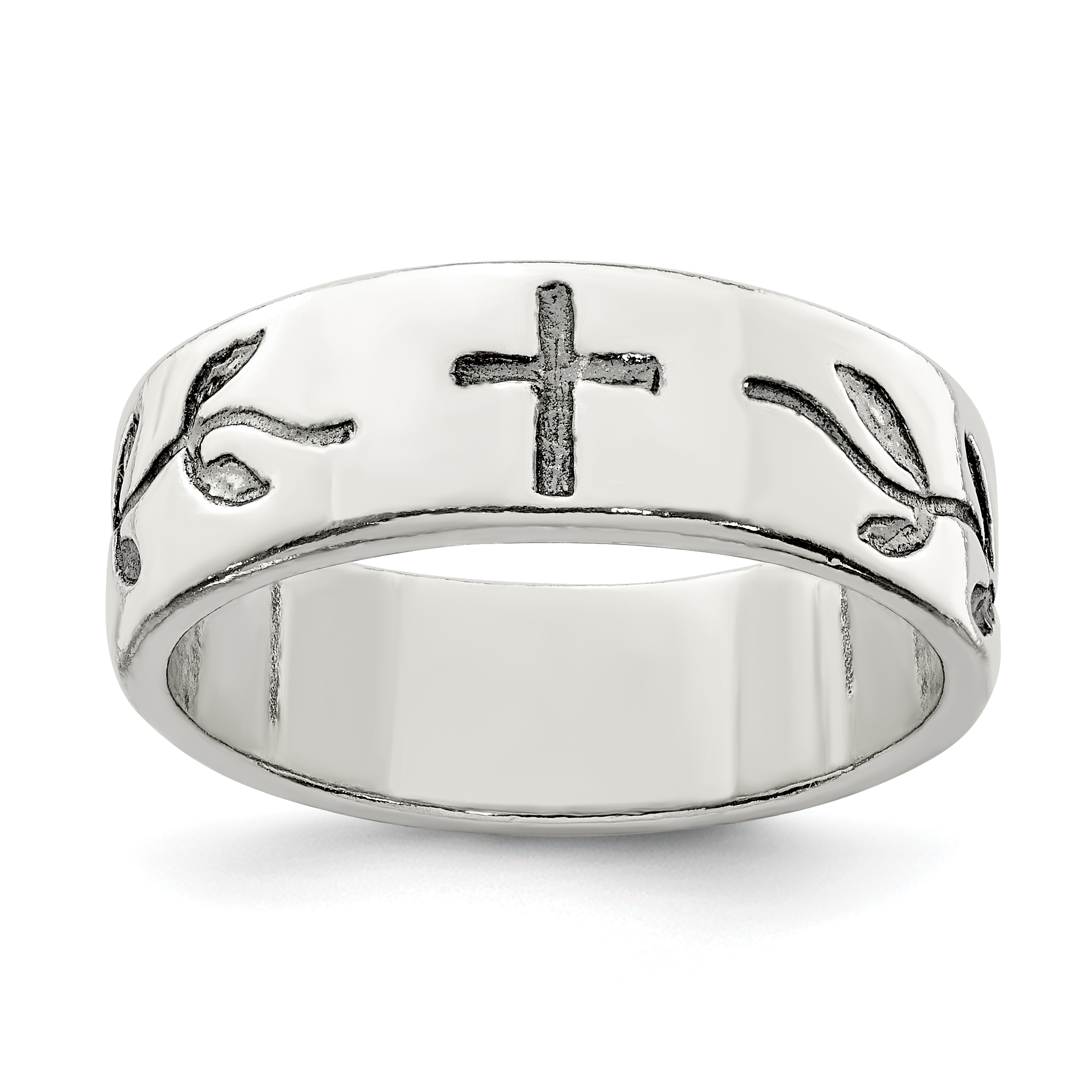 Sterling Silver Cross Design Ring (QR2466-10)