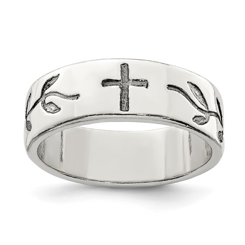 Sterling Silver Cross Design Ring