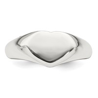Sterling Silver Heart Signet Ring view 5
