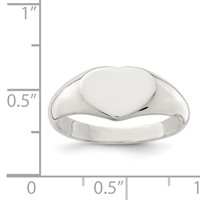 Sterling Silver Heart Signet Ring view 3