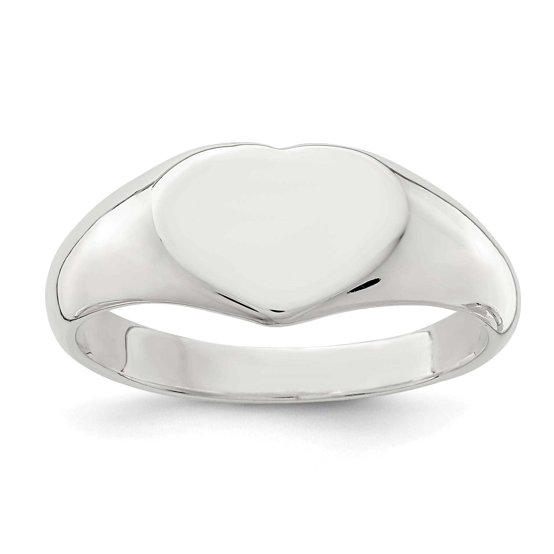 Sterling Silver Heart Signet Ring (QR2475-6)