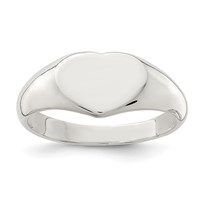 Sterling Silver Heart Signet Ring view 1