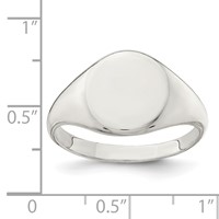 Sterling Silver 13x 10mm Closed Back Signet Ring view 4