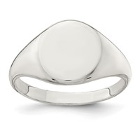 Sterling Silver 13x 10mm Closed Back Signet Ring view 1