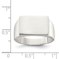 Sterling Silver 11x15mm Closed Back Signet Ring view 4