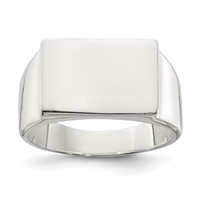 Sterling Silver 11x15mm Closed Back Signet Ring view 1