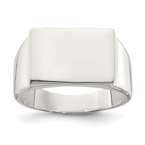 Sterling Silver 11x 15mm Closed Back Signet Ring