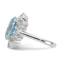 Sterling Silver & 14K Accent Sky Blue & White Topaz Ring view 3