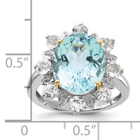 Sterling Silver & 14K Accent Sky Blue & White Topaz Ring view 5