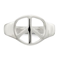 Sterling Silver Peace Sign Ring view 5