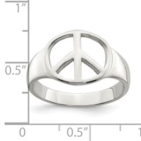 Sterling Silver Peace Sign Ring view 3