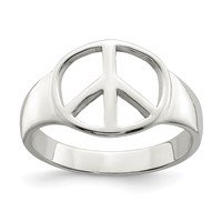 Sterling Silver Peace Sign Ring view 1